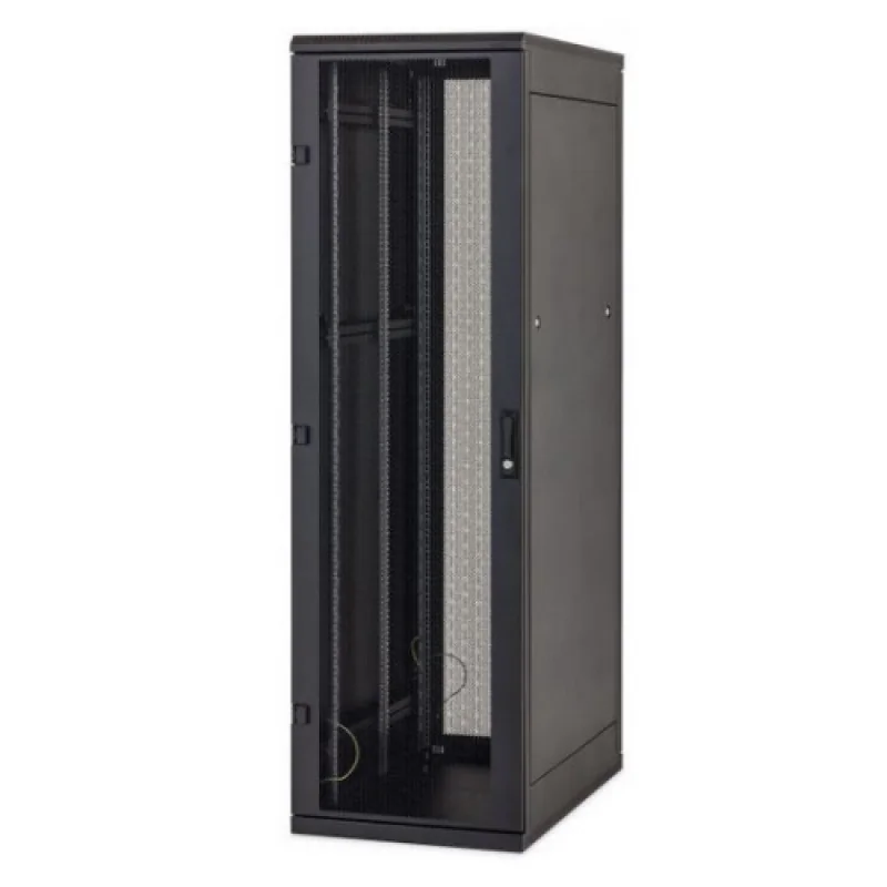 Rack de podea 19 Triton 22U 800x1000mm usa fata metal perforat panouri laterale/spate detasabile sectiuni pentru ventilatie activa, sectiuniacces cabluri sus/jos/spate, picioare reglabile IP20 negru Triton