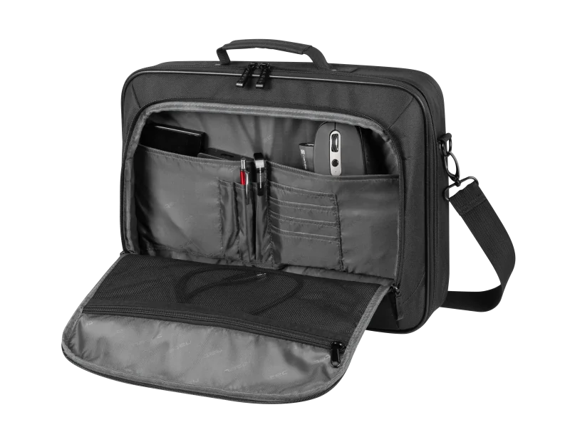 Geanta laptop Natec Boxer Lite, compatibilitate dimensiune laptop 15.6"-16", 2 compartimente, material Polyester 600D, negru Natec