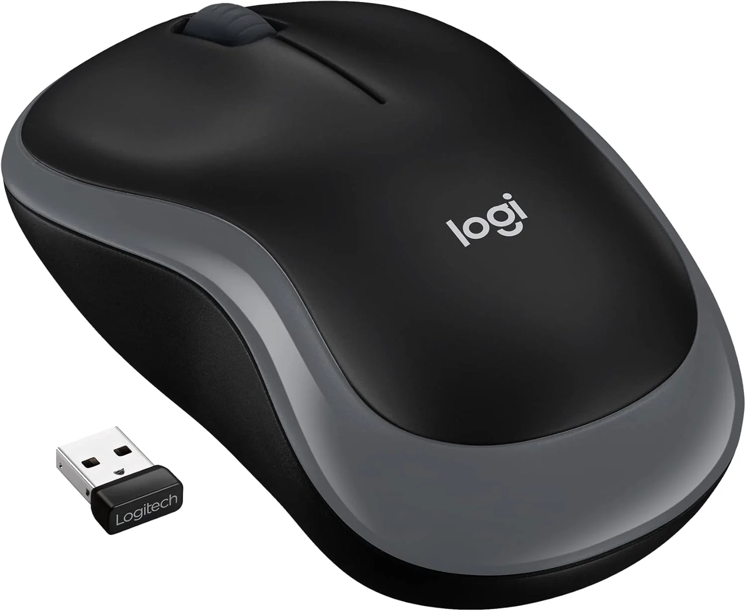 LOGITECH M185 Mouse optical wireless 2.4 GHz USB wireless receiver grey