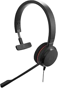 JABRA EVOLVE 20 MS Mono USB Headband Noise cancelling USB connector with mute-button and volume control on the cord