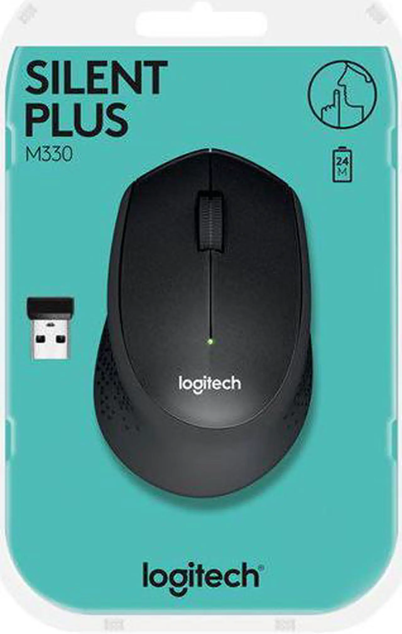 M330 SILENT PLUS Mouse 3 buttons wireless 2.4 GHz USB wireless receiver black Logitech