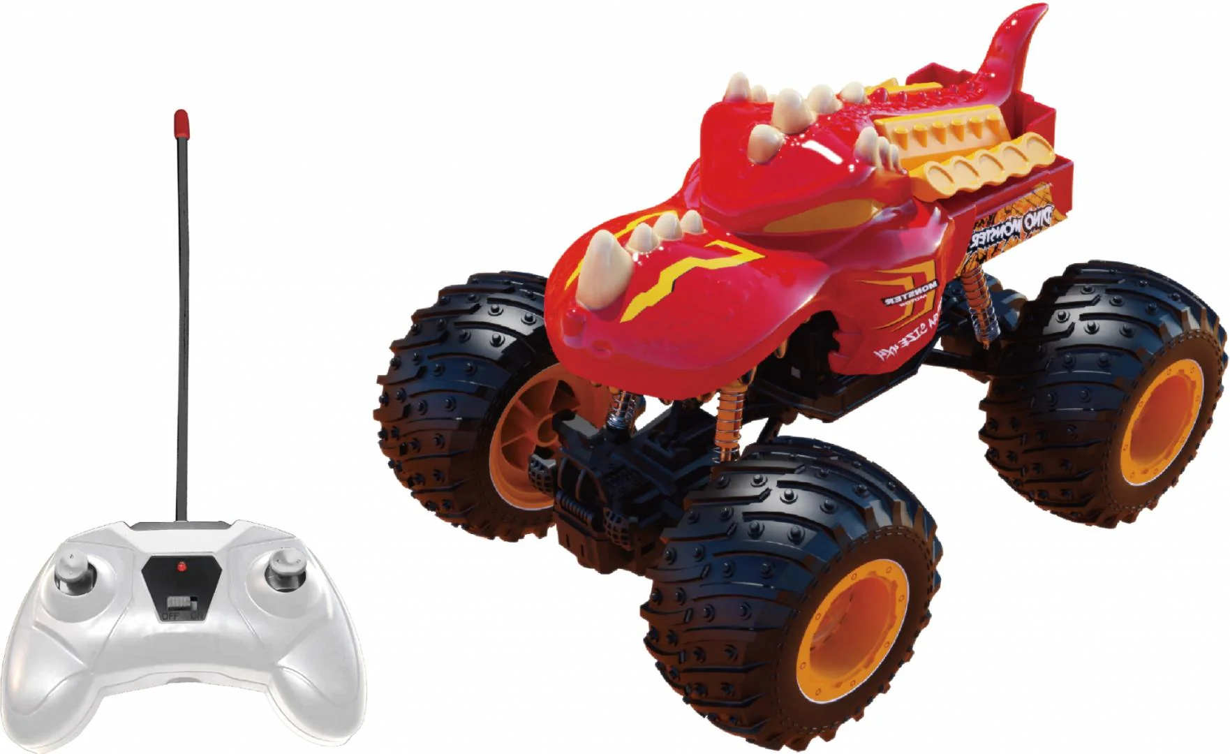 MASINUTA CU TELECOMANDA TIP CAMION BEAST RUNNERS, SCARA 1/24, 21CM, ROSU Cevodle