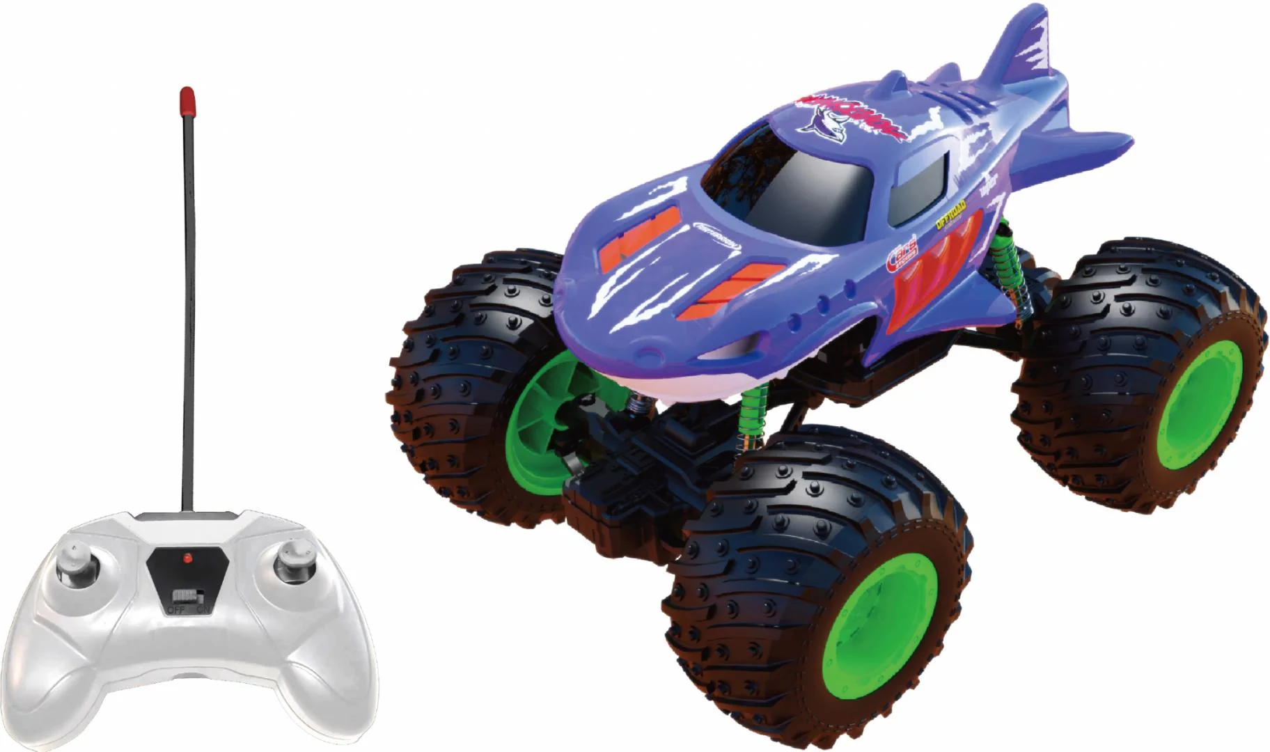 MASINUTA CU TELECOMANDA TIP CAMION BEAST RUNNERS, SCARA 1/24, 21CM, MOV Cevodle