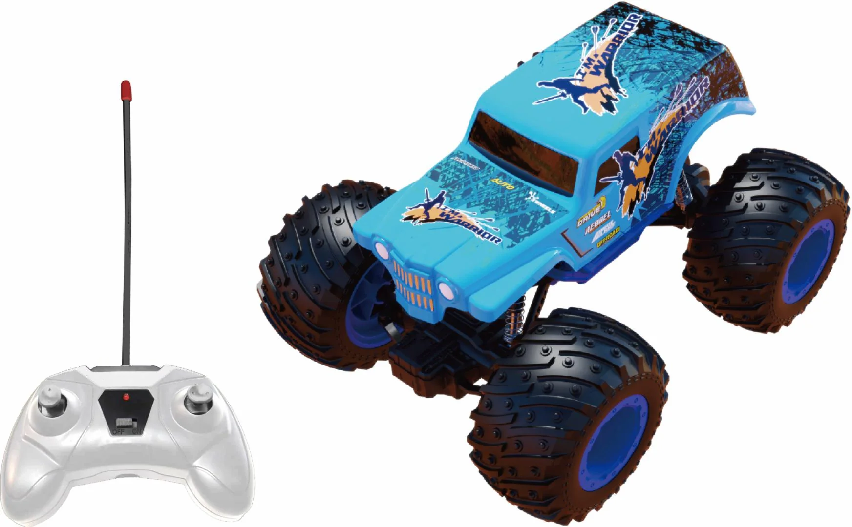 MASINUTA CU TELECOMANDA TIP CAMION BEAST RUNNERS, SCARA 1/24, 21CM, ALBASTRU Cevodle