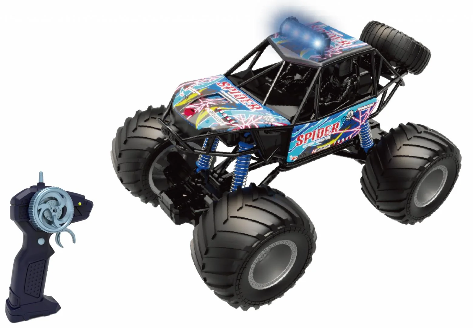 MASINUTA CU TELECOMANDA BIG FOOT, SCARA 1/10, 44CM, ALBASTRU Cevodle