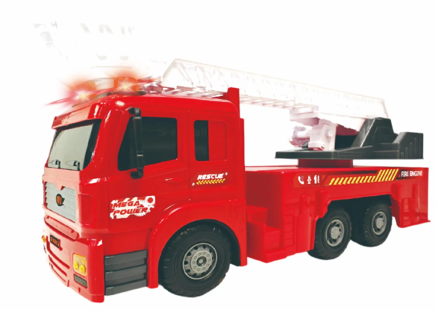 VEHICULE CU LUMINI, SUNETE SI FRICTIUNE, SCARA 1/6, 53 CM, AUTOSPECIALA POMPIERI ROSIE Cevodle