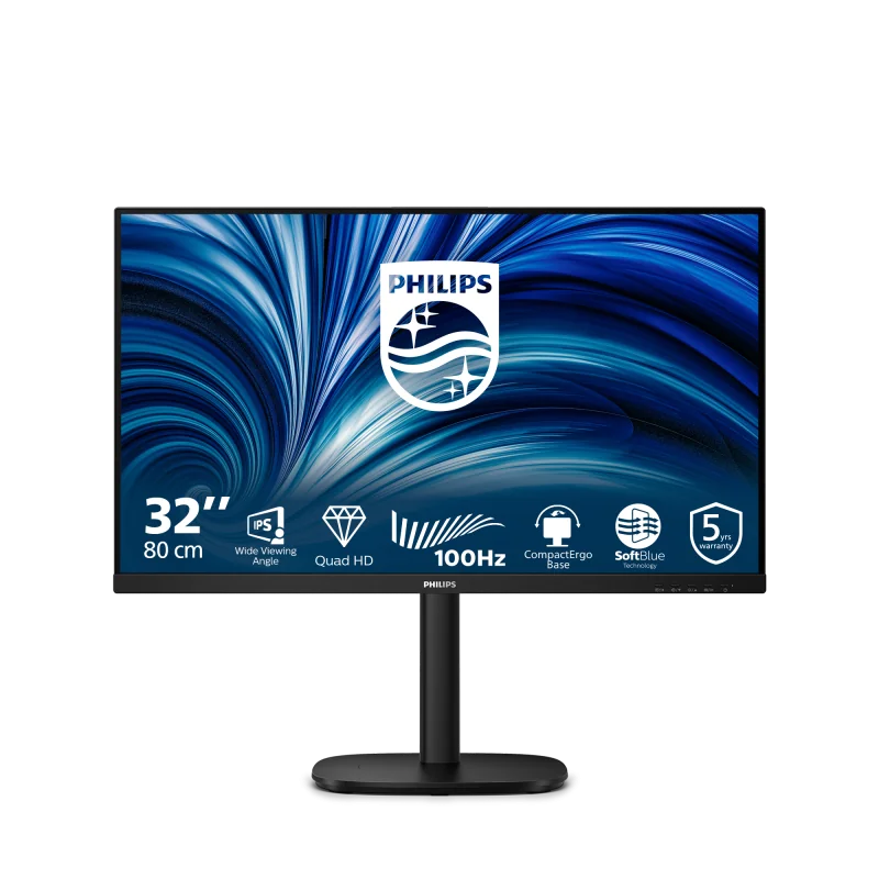 Monitor Philips 31.5" 32B2N3500/00, Diagonal (inch): 31.5, Diagonal (cm): 80, Aspect ratio: 16:9, Panel: IPS, Resolution: 2560x1440, Refresh Rate: 100Hz, Response time GtG: 4ms, Brightness (max): 350 cd/m², Contrast (static) : 1000:1, Contrast (dynamic):