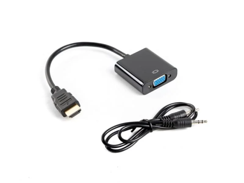 AD-0017-BK adapter HDMI-A M ->VGA F with audio cable Lanberg