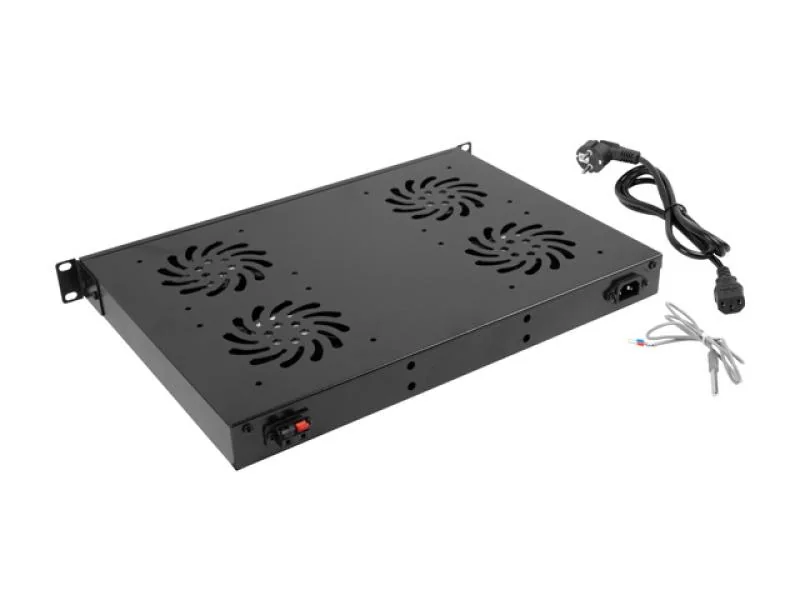 LANBERG AK-1503-B 19inch Fan Unit / Ventilation Panel With LCD 4 Fans + Thermostat 230V