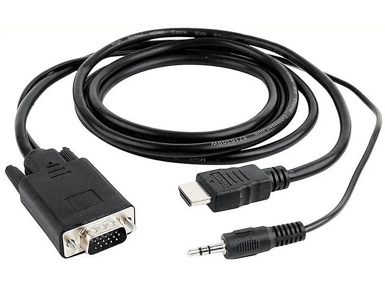 GEMBIRD A-HDMI-VGA-03-6 Gembird HDMI to VGA and audio adapter cable single port 1.8m black