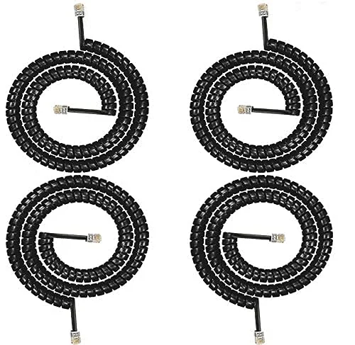 GEMBIRD TC4P4CS-2M Telephone handset spiral cord RJ10 4P4C 2m black