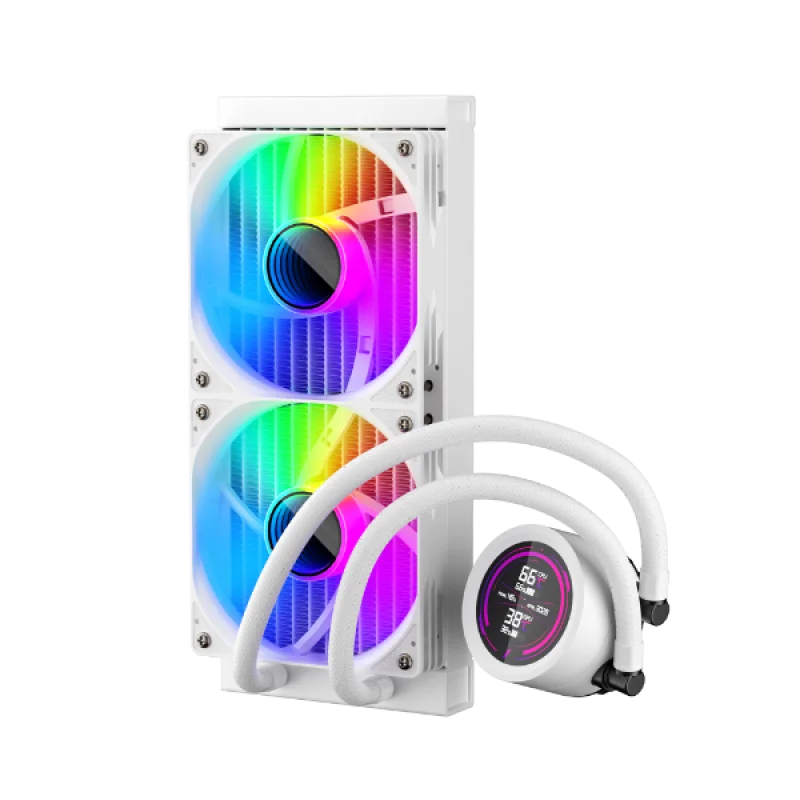 Cooler Procesor 1stPlayer Thunderstorm TS4 240-wh, display IPS, ARGB, compatibil AMD/Intel, alb