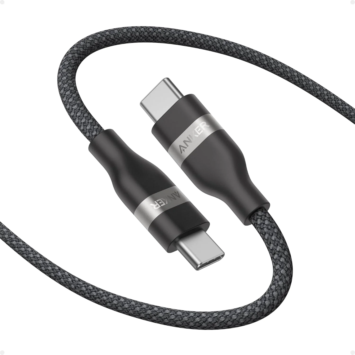 GEMBIRD CC-USB2B-AMCM-2M-BW Premium cotton braided Type-C USB charging and data cable 2m black/white