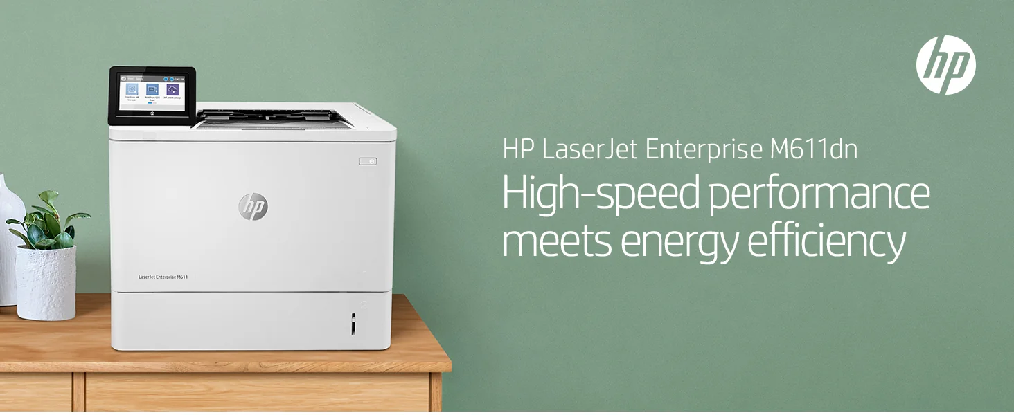 HP LaserJet Enterprise M611dn Printer Mono Duplex laser A4 1200x1200dpi 61ppm 650sheets USB LAN