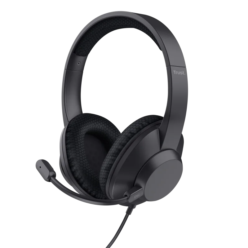 Casti cu fir Trust Ayda Max, interfata USB-C, USB-A, frecventa raspuns 20 Hz, 20.000 Hz, sunet stereo, negru