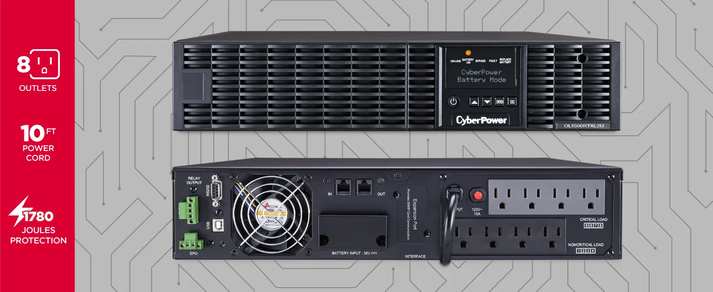CYBERPOWER OLS1500ERT2UA 1500VA/1350W Online UPS Management.Software VMWARE ready Support