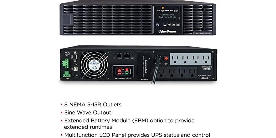 CYBERPOWER Smart App Online S OLS1000EA UPS AC 230V 900Watt 1000VA 1-phase RS-232 USB output connectors 3 active PFC Black