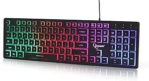 GEMBIRD KB-UML-03 Slim Rainbow backlight multimedia keyboard black US layout