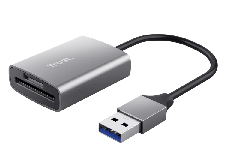 Cardreader USB-A Trust Dalyx Fast, carduri compatibilie micro-SD, SD, gri