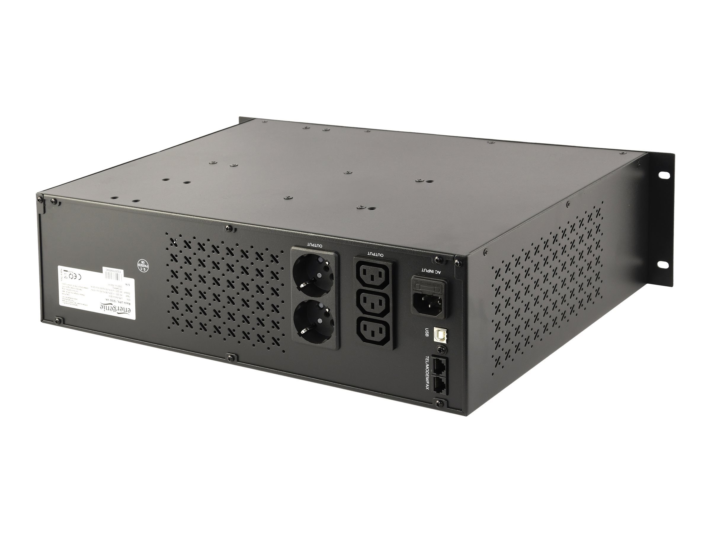 UPS-RACK-2000 UPS Rack 19inch 3.4U 2000VA 2xIEC 2x Schuko USB LCD Gembird