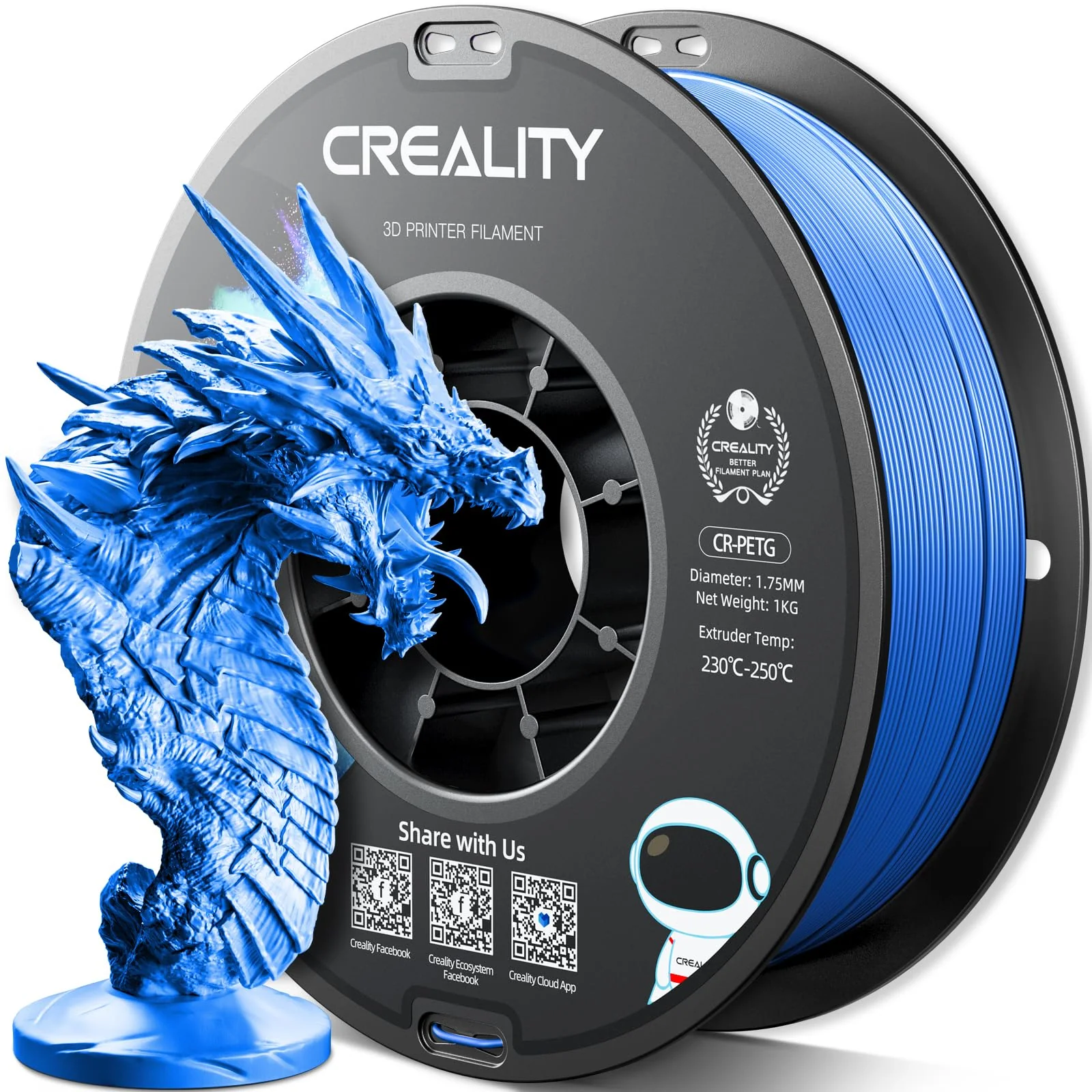 GEMBIRD PETG Filament Blue 1.75mm 1kg