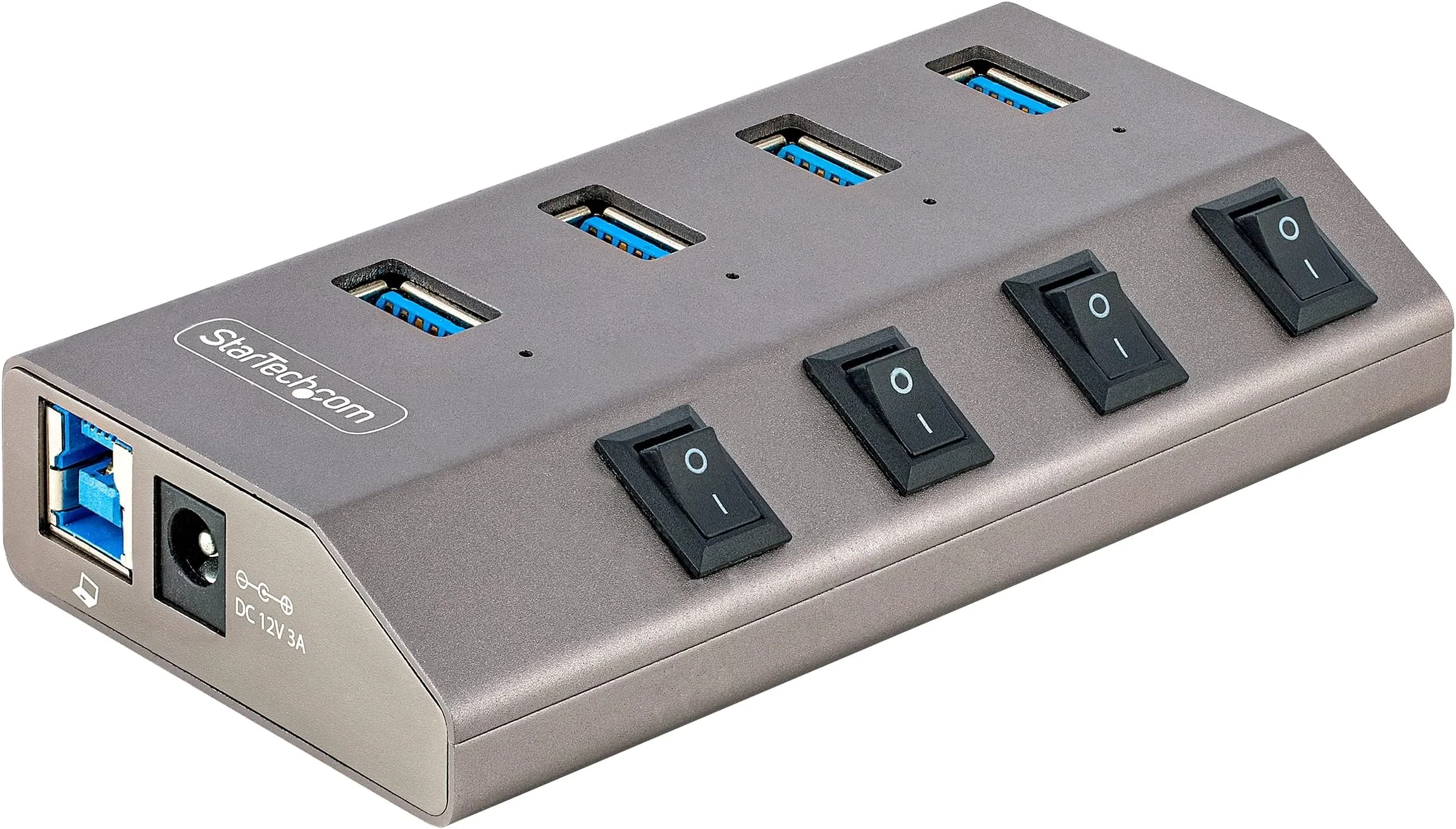 GEMBIRD USB 2.0 powered 4-port hub with switches black