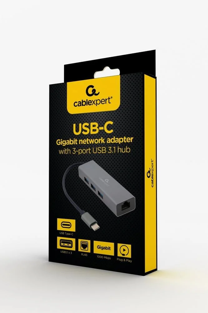 GEMBIRD 4-port USB HUB 1 x USB 3.1 + 3 x USB 2.0 black