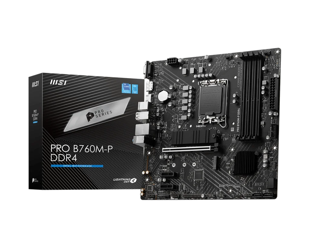 MSI PRO B760M-P DDR4 LGA1700 mATX MB PCIe x16 4xSATA