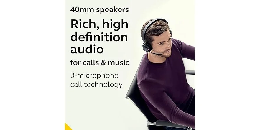 JABRA Evolve2 65 Flex UC Stereo Headset on-ear Bluetooth wireless active noise cancelling USB-C black Optimised for UC