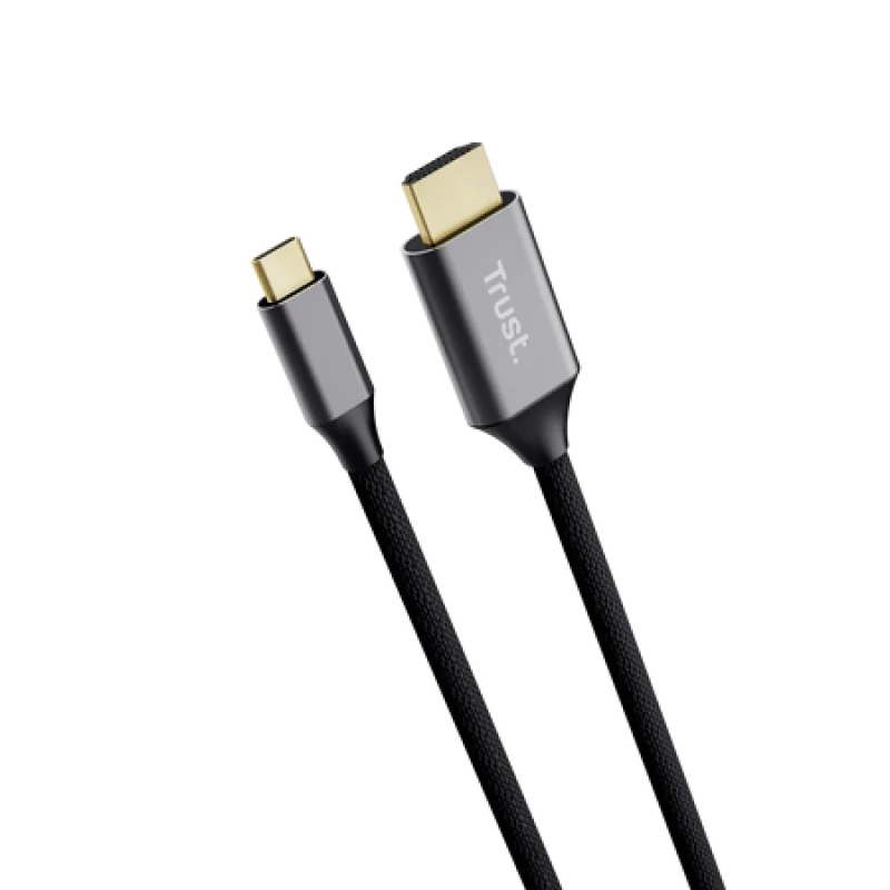 Cablu Trust Calyx USB-C - HDMI, lungime cablu 200 cm, gri-negru