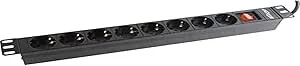GEMBIRD Power Distribution Unit PDU 9 French Sockets 1U 16A French Plug 2m Cable