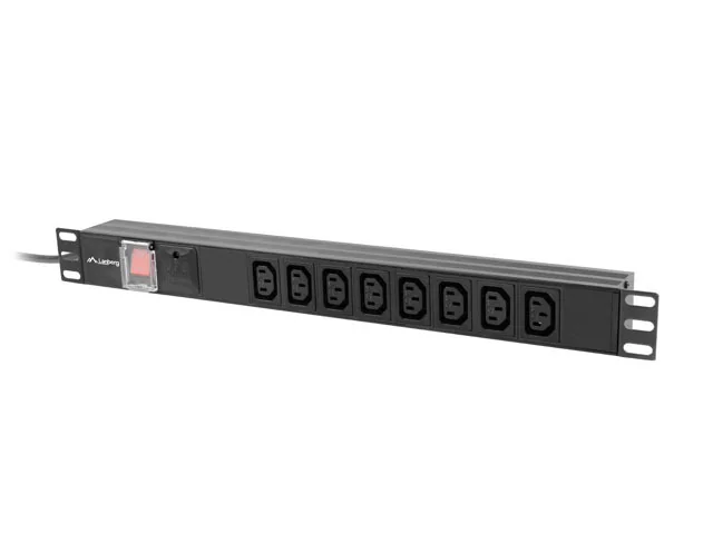 GEMBIRD Power Distribution Unit PDU 10pcs C13 Sockets 1U 16A C19 Plug 2m Cable