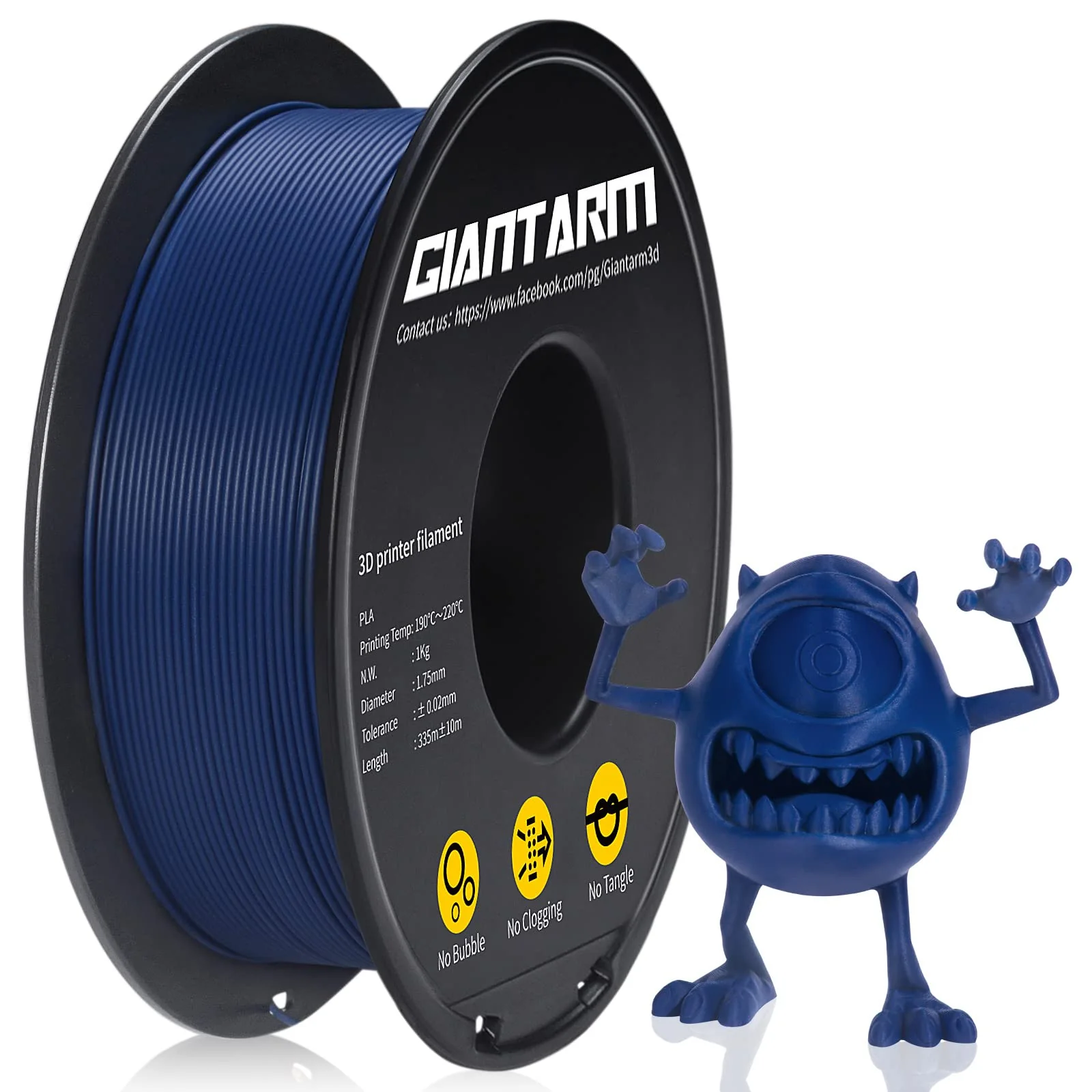 GEMBIRD Filament Matte PLA Navy Blue 1.75mm 1kg