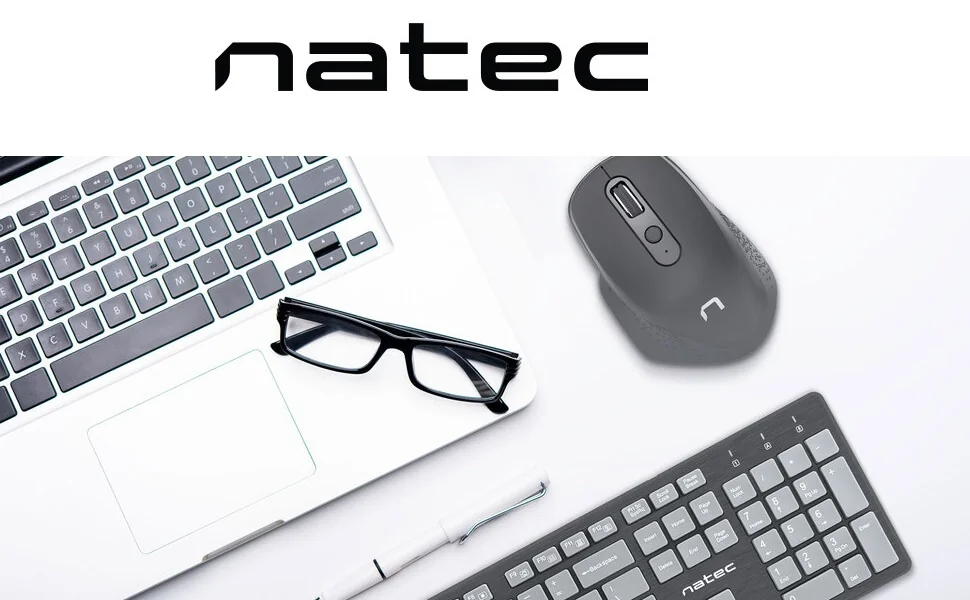 NATEC Vertical mouse Crake 2 2400DPI wireless Bluetooth 5.0+2.4Ghz black