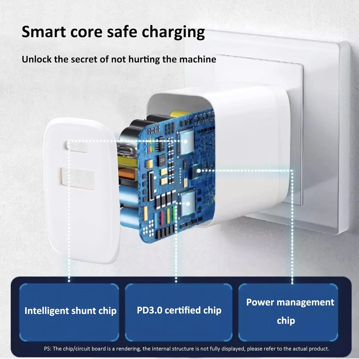 2-port 20W USB fast charger LED white Gembird