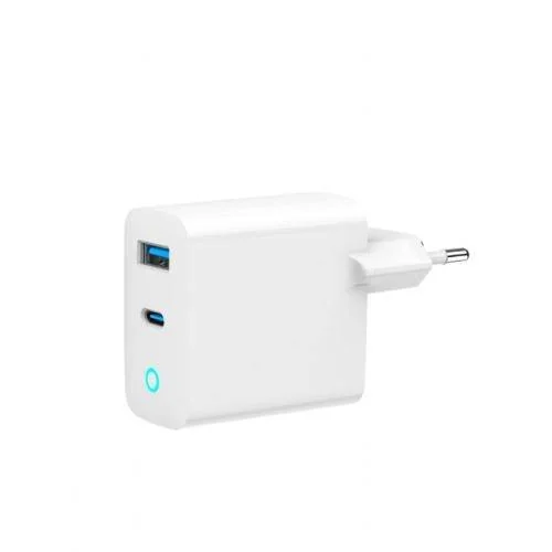 2-port 30W GaN USB fast charger USB Type-C + USB-A LED white Gembird