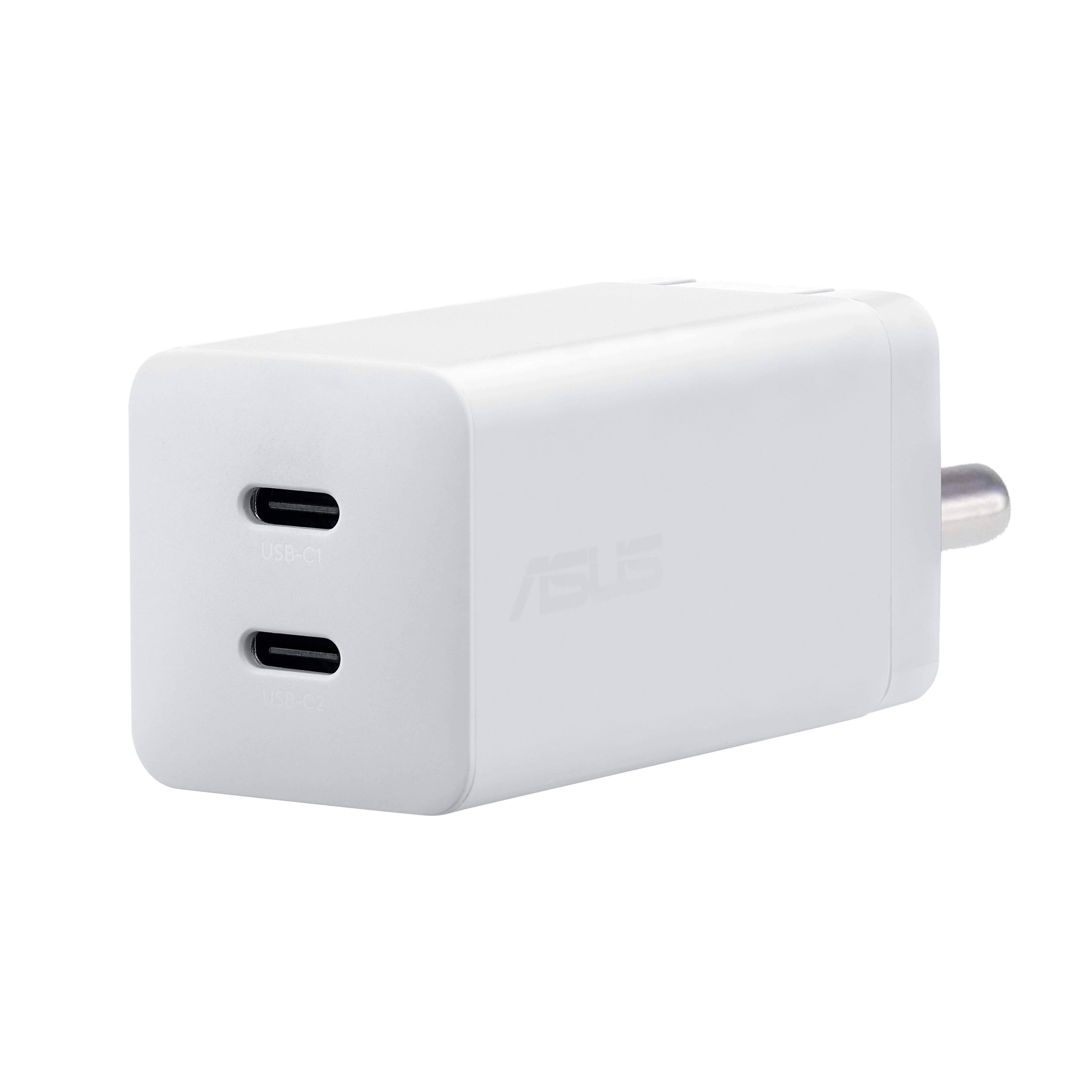 GEMBIRD 2-port 65W GaN USB fast charger LED white