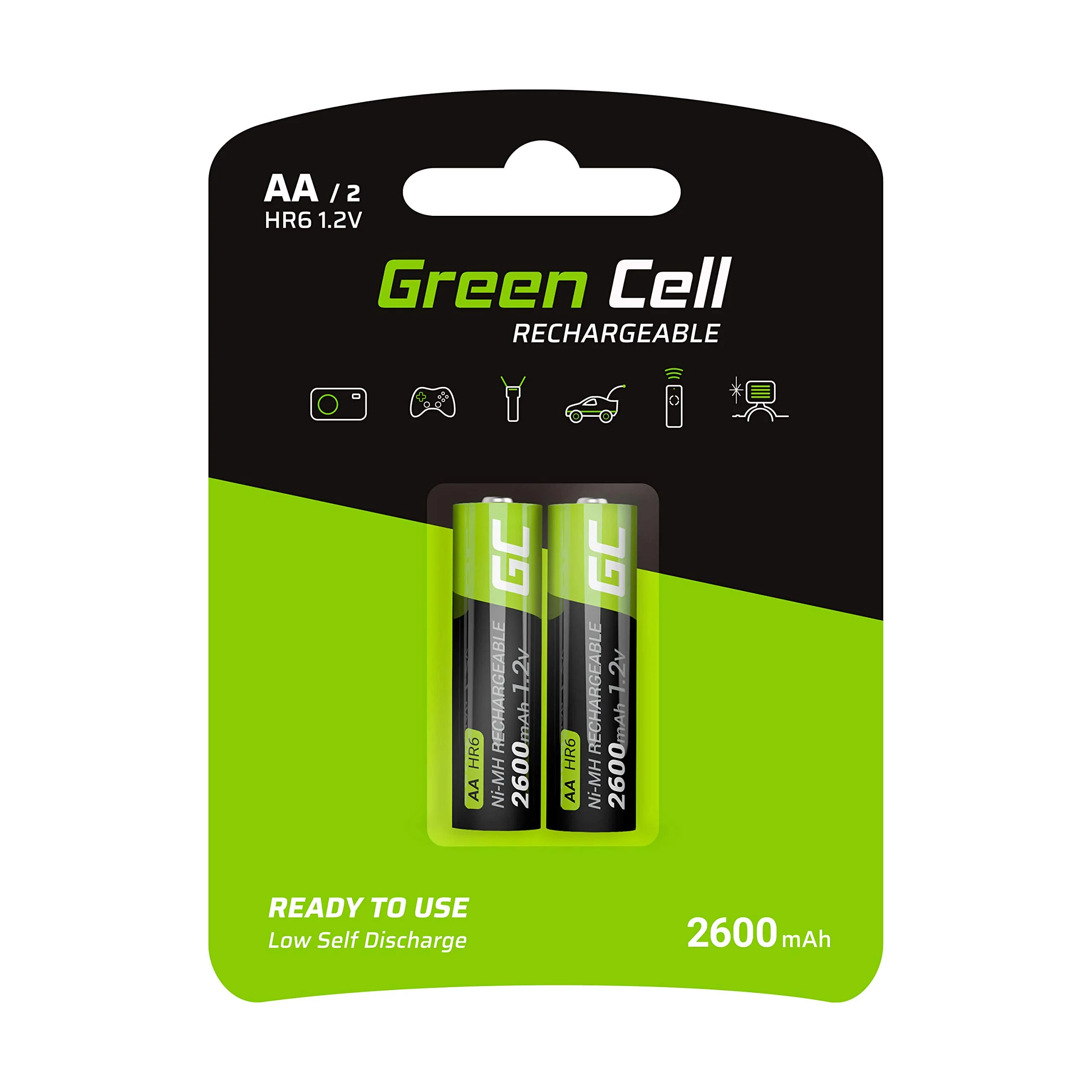 GEMBIRD Ni-MH rechargeable AA batteries 2600mAh 2pcs blister pack
