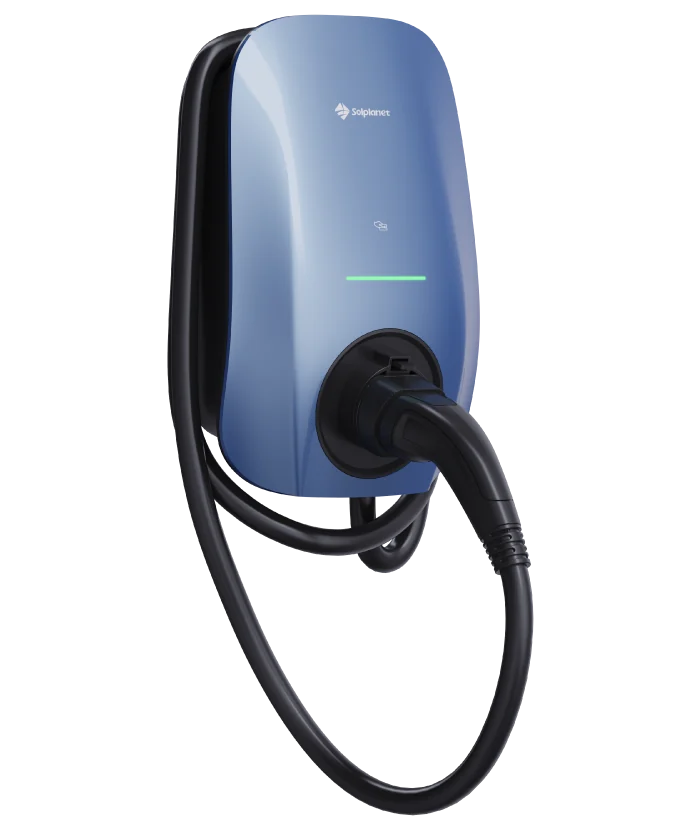 EV Charger 7.4kW, RFID/NFC, WIFI+Bluethooth+RS485, Morandi Blue, 5M Cable+ETH Solplanet
