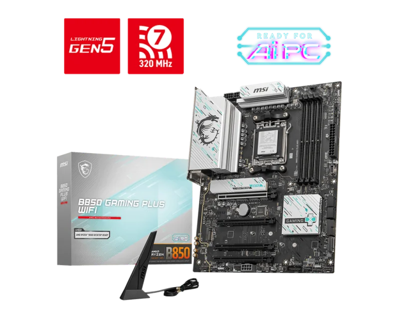 MSI B850 GAMING PLUS WIFI AM5 4xDDR5 ATX DP USB MB