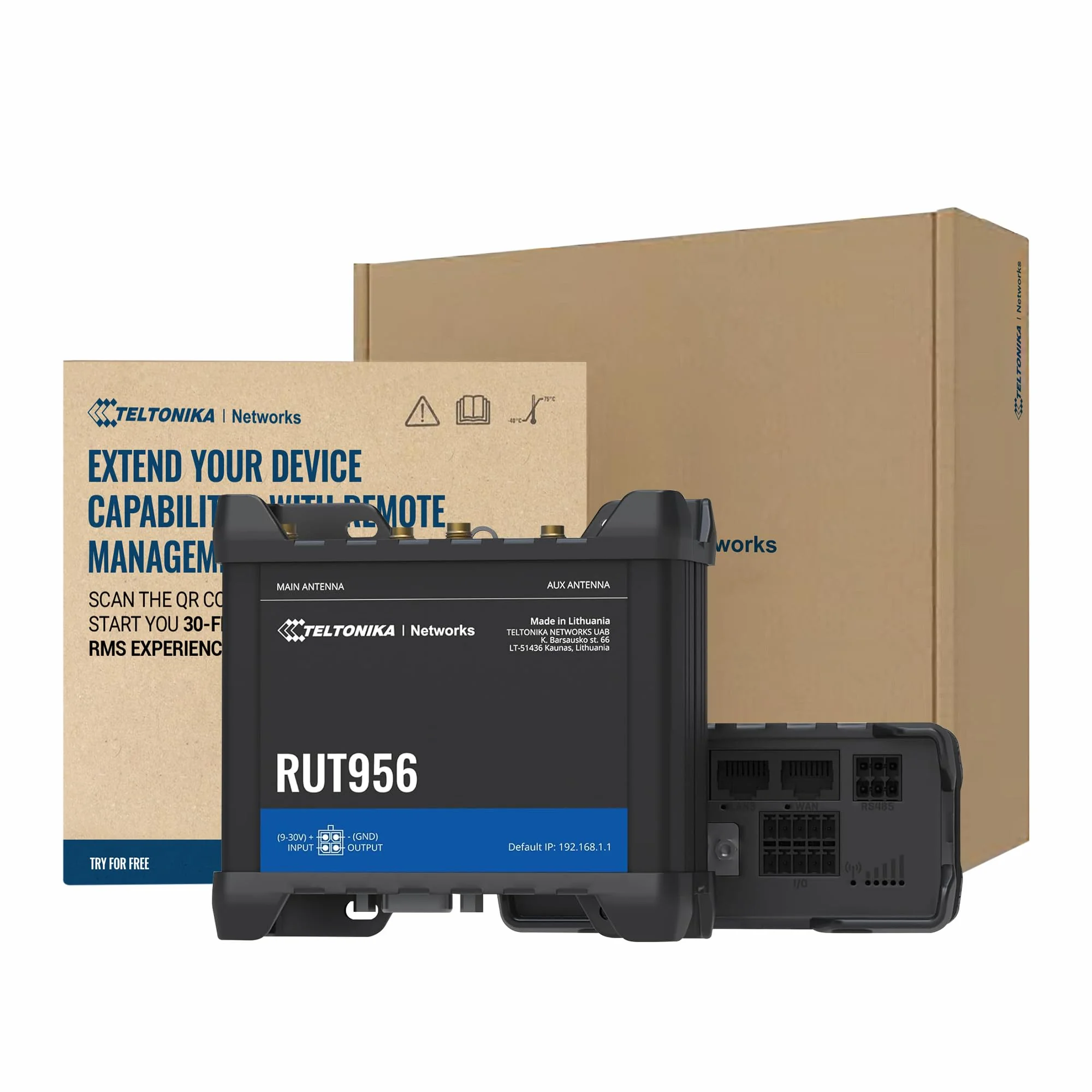 TELTONIKA NETWORKS RUT976 DUAL SIM Redcap 5G/4G/LTE RS232 RS485 I/O WiFi GNSS Router