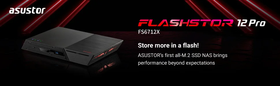 ASUSTOR NAS 12-BAY M.2 FLASHSTOR 12 PRO CELERON N5105 4C 2.0GHZ/4GB/10GBE/USB 3Y WTY
