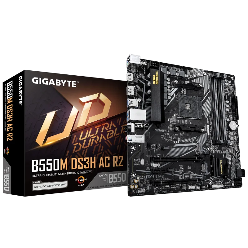 GIGABYTE B550M DS3H AC R2 AM4 4xDDR4 4xSATA 2xM.2