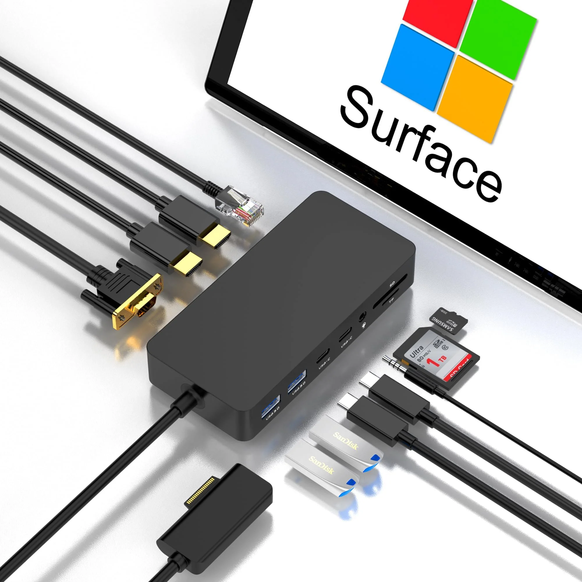 MS Surface USB 4 Dock Black