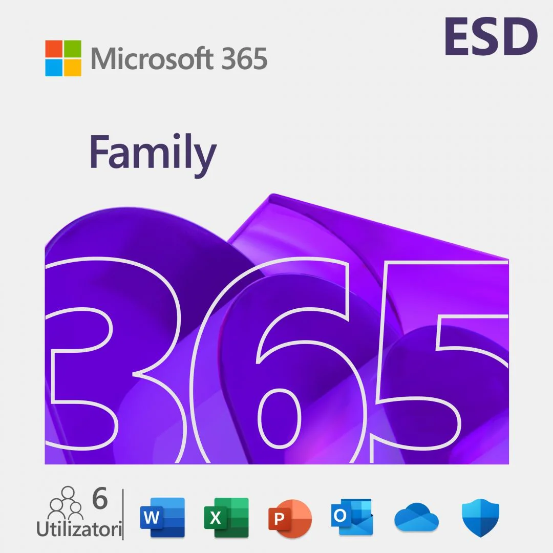 MS ESD 365 Family Subscr PK Lic 1YR Online Eurozone ESD