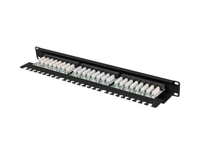 LANBERG Patch panel 24 port 1U 19inch cat.6 UTP with cable organizer black