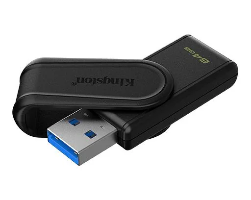 64GB Portable USB 3.2 Gen 1 DataTraveler Exodia S Black/Black Kingston
