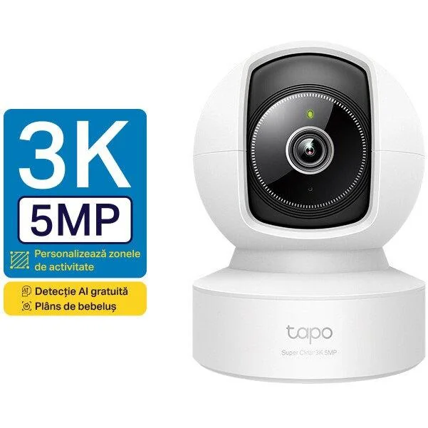 TP-LINK Pan/Tilt AI Home Security Wi-Fi Camera 3K 5MP 2880x1620 2.4GHz