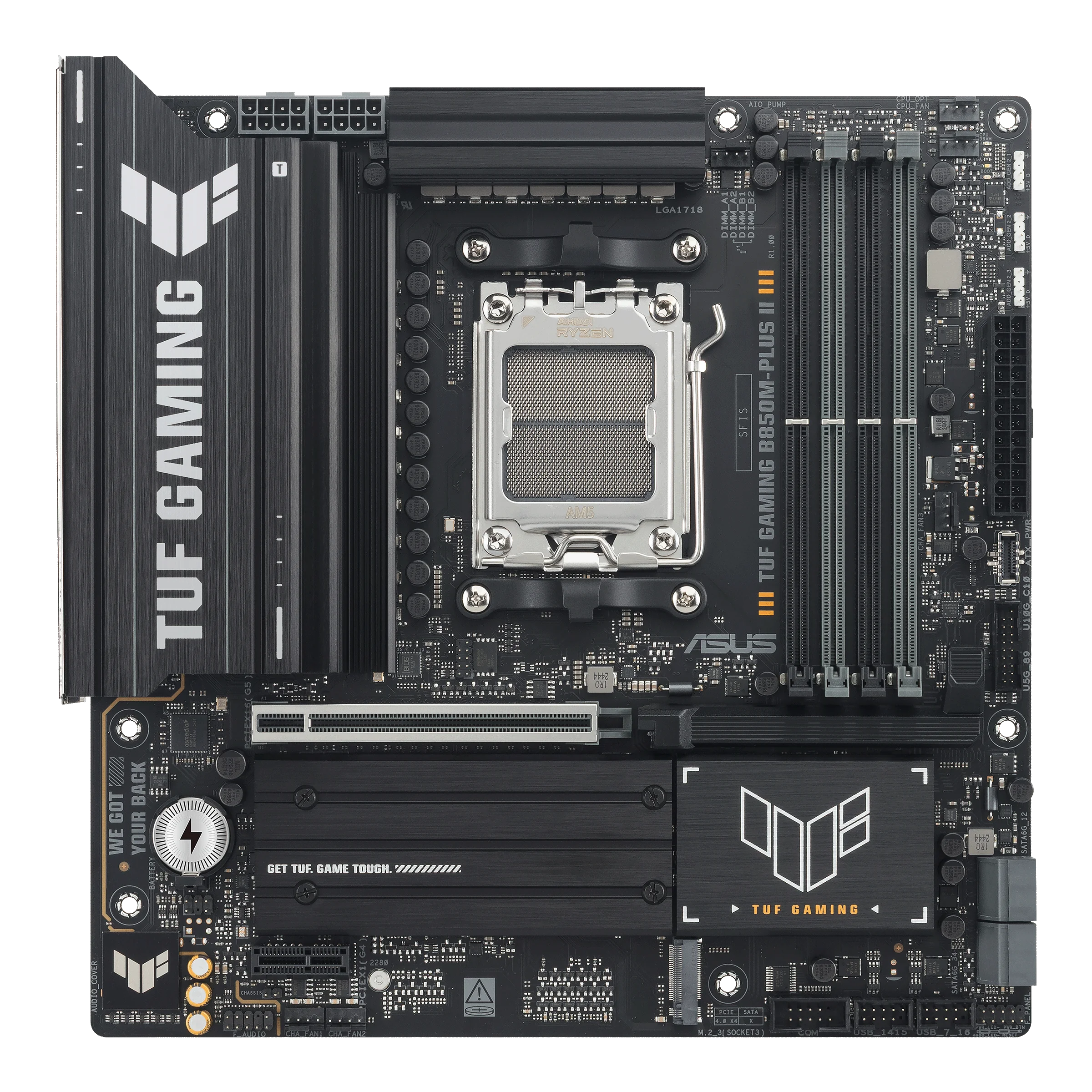 ASUS TUF GAMING B850M-PLUS II AM5 4xDDR5 mATX Pciex5 DP HDMI USB MB