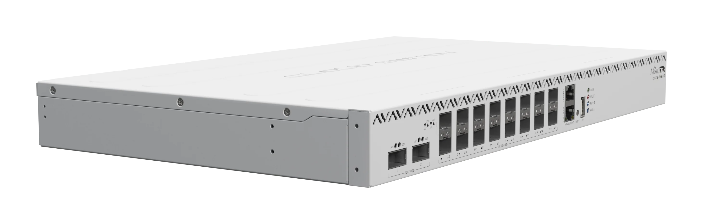 MIKROTIK CRS518-16XS-2XQ Cloud Router Switch 2x 100G QSFP28 16x SFP28 1x RJ45 100Mb/s